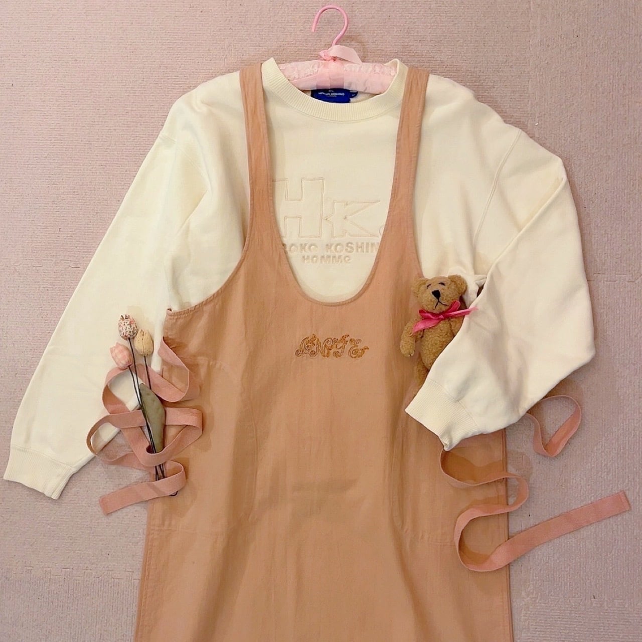 INGEBORG / pale pink round jumper skirt