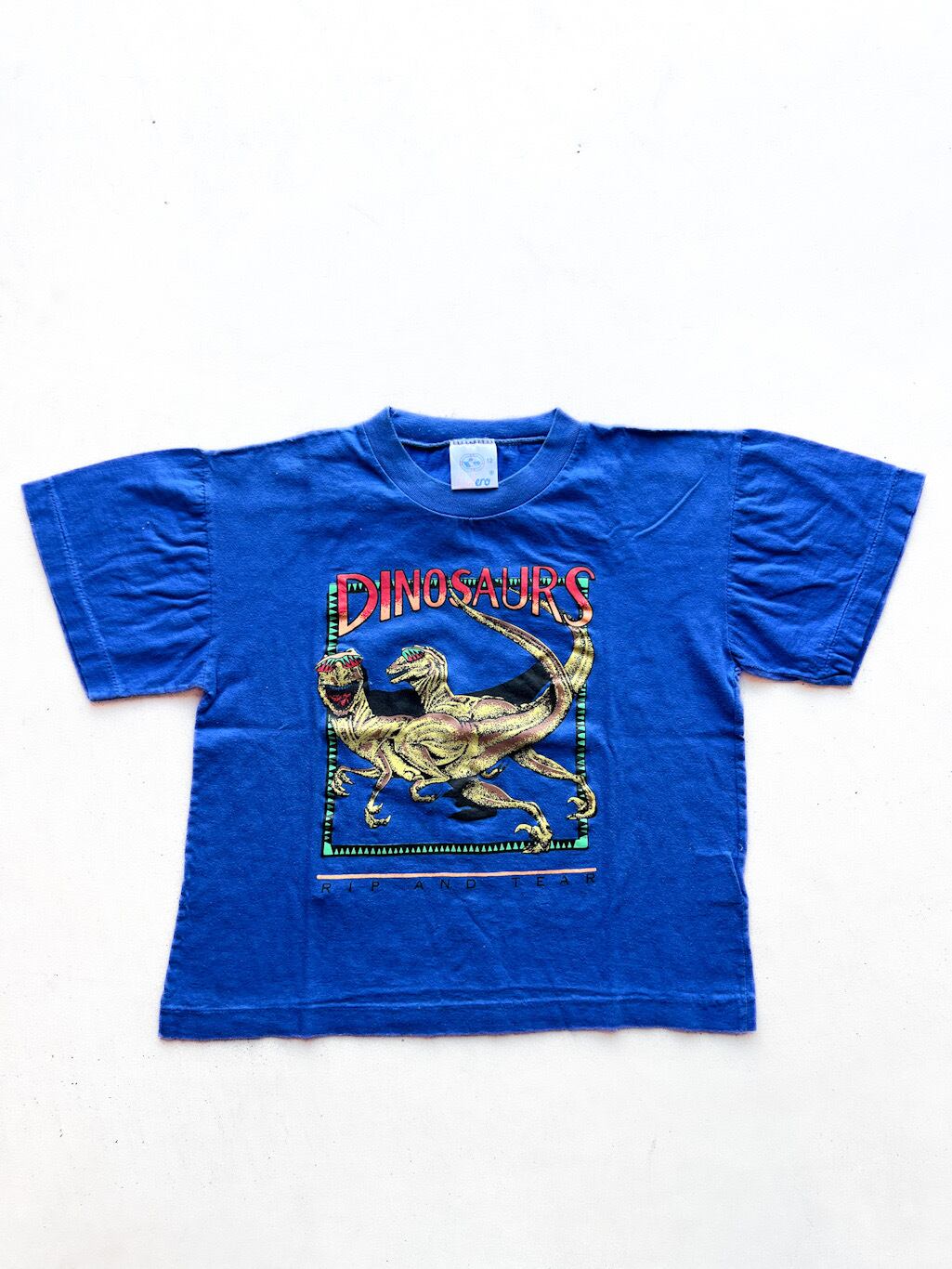【120cm】USED 恐竜 プリント Tシャツ【10121】※