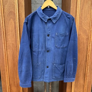 FRENCH VINTAGE BLUE TWILL JACKET 4BUTTON