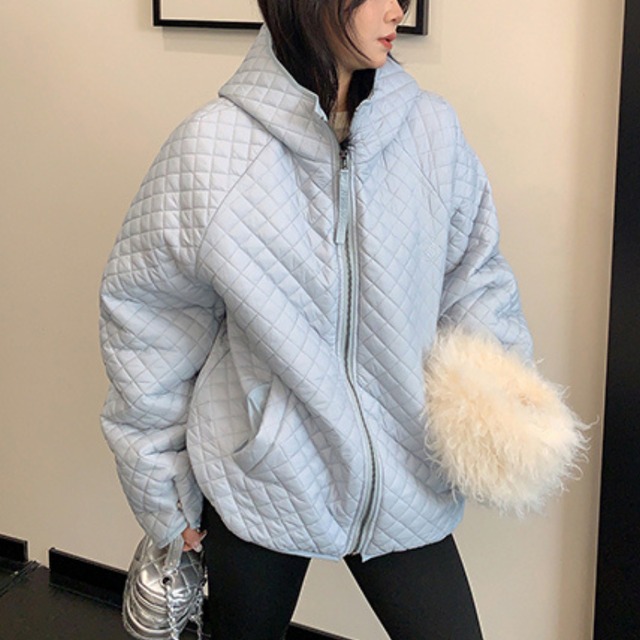 light quilted hoodie jacket　ライトキルティングフーディージャケット　J1574
