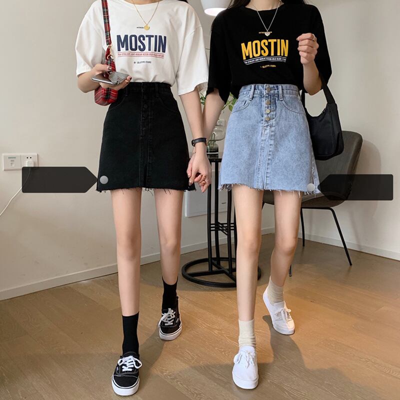 スタイルハイウェストウェストAラインスカート スプリングスタンダードソリッド カラー レトロ 春物 ソリッドカラー 萌量不足837282422