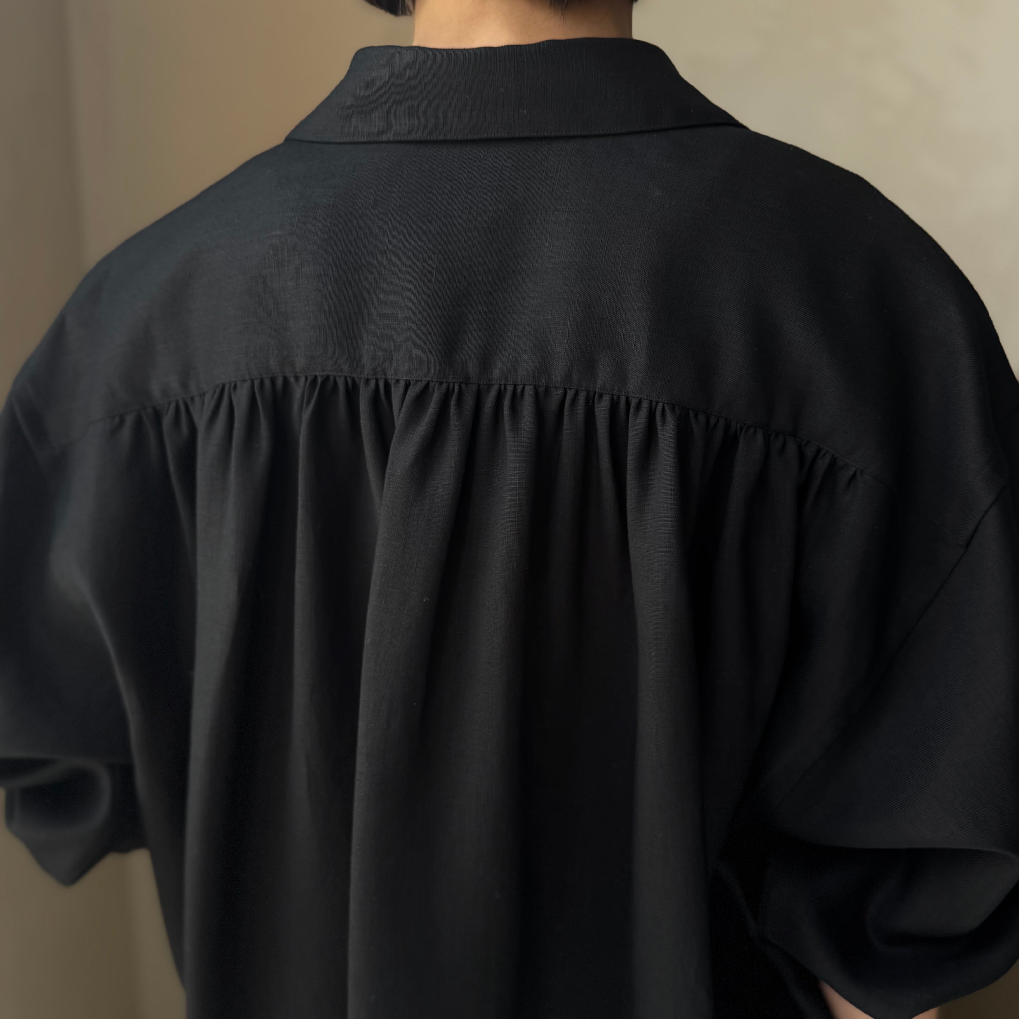 POSTELEGANT ｜Linen Gathered Pull-Over Shirt | HJ GALLERY