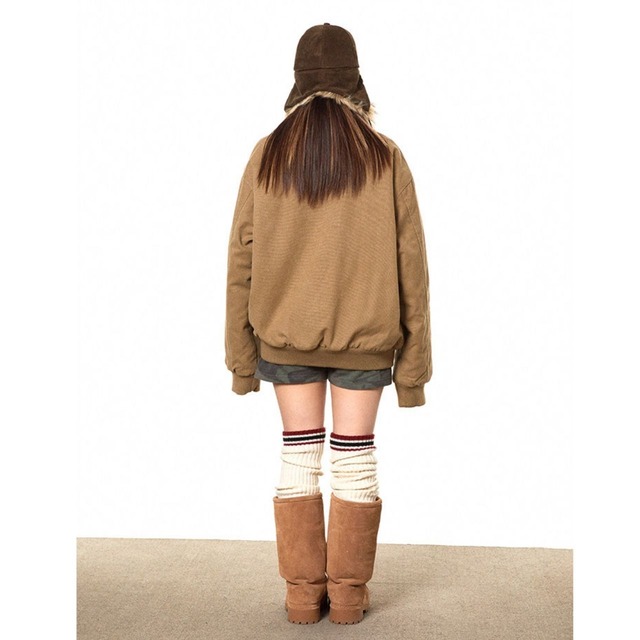 ロゴプリントボアカラーブルゾン   R01384