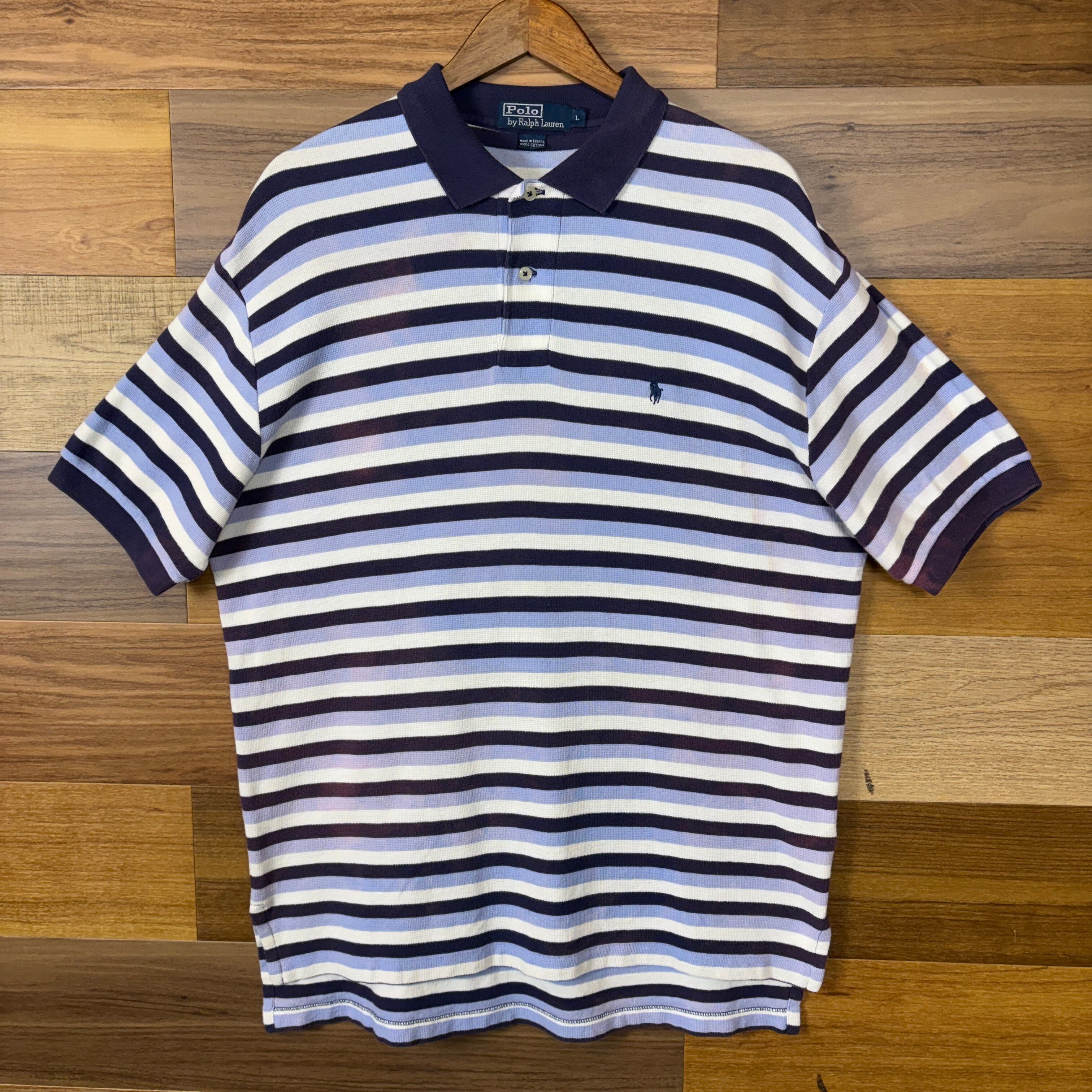 古着 90s ラルフローレン　ラガーシャツ　ポロシャツ ボーダー 90s Polo by Ralph Lauren ポロ ラルフローレン ボーダー ポロシャツ