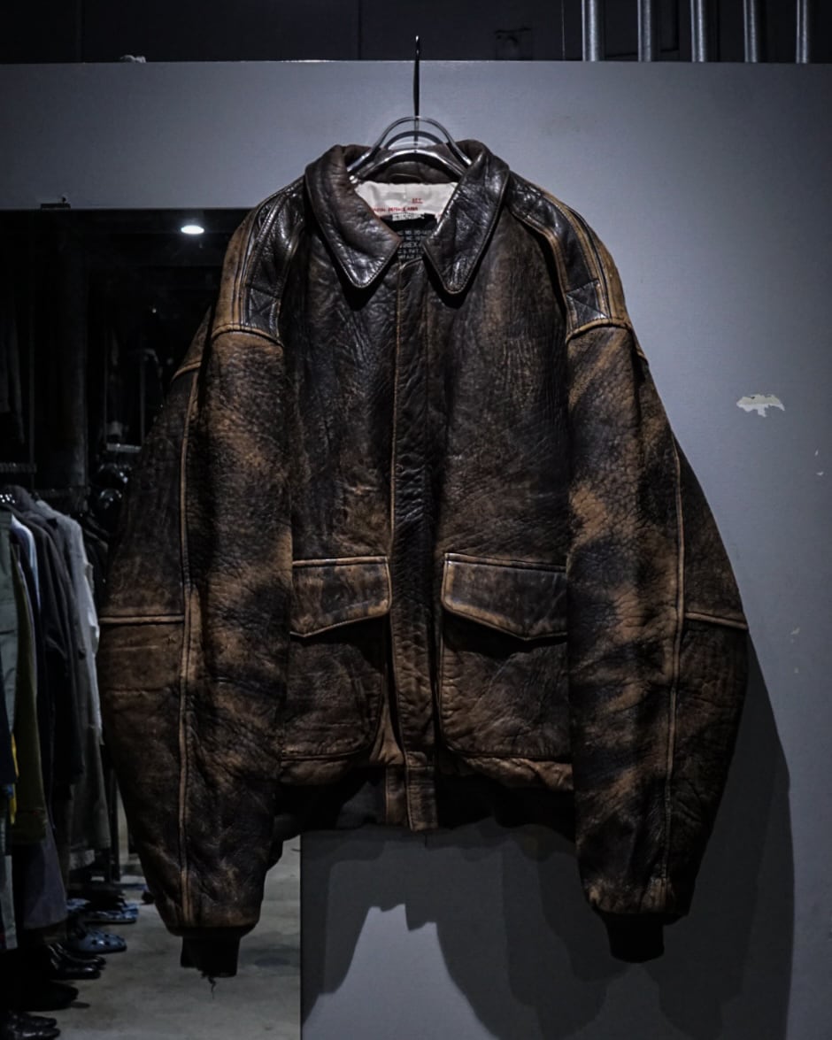add (C) vintage】 “AVIREX” Fade A-2 Type Vintage Loose Flight