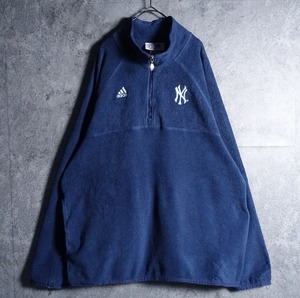 “adidas & Yankees Navy Embroidered Logo Design Fleece Jacket