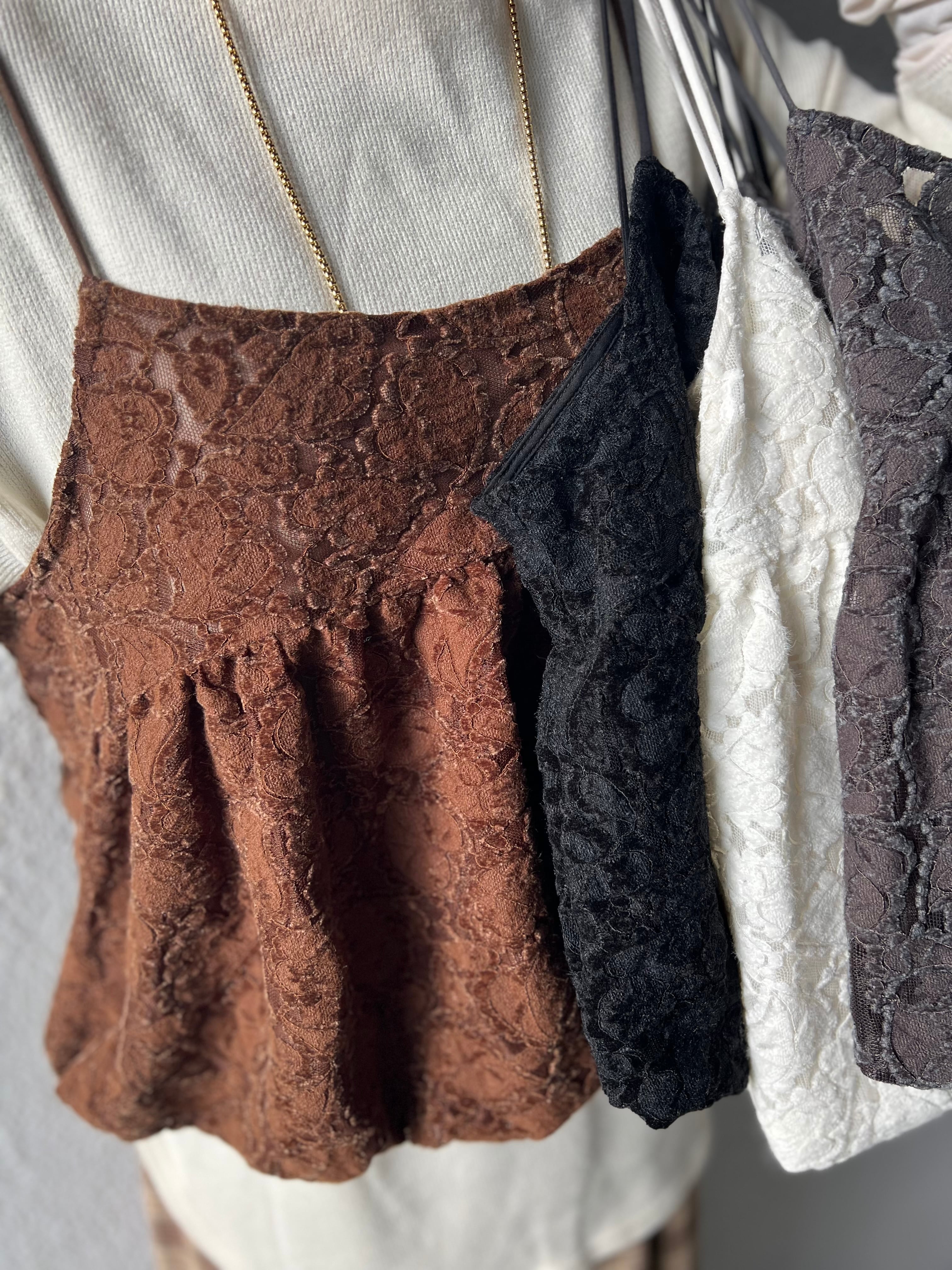 【SELECT】セットアップ可レースバルーンキャミ 21-0206