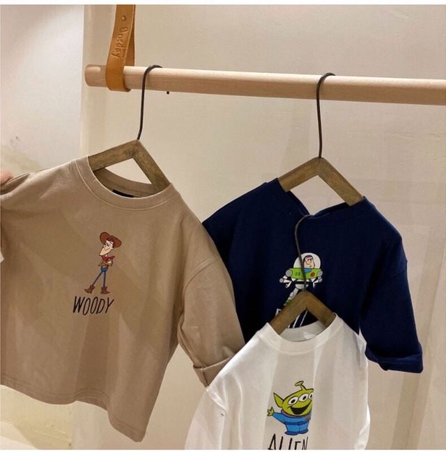 Kids Baby 送料無料 数量限定 トイ ストーリー ロンt 長袖tシャツ ウッディ バズ リトルグリーンメン 子供服 キッズ服 ベビー服 トイストーリー 韓国 子供服 春服 夏服 Tシャツ カットソー トップス Luana