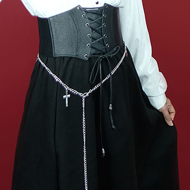サブカル 服 地雷系 通販 ベルト コルセット 編み上げ 伸縮性 PUレザー レトロ ゴシック 闇かわいい ゴシック