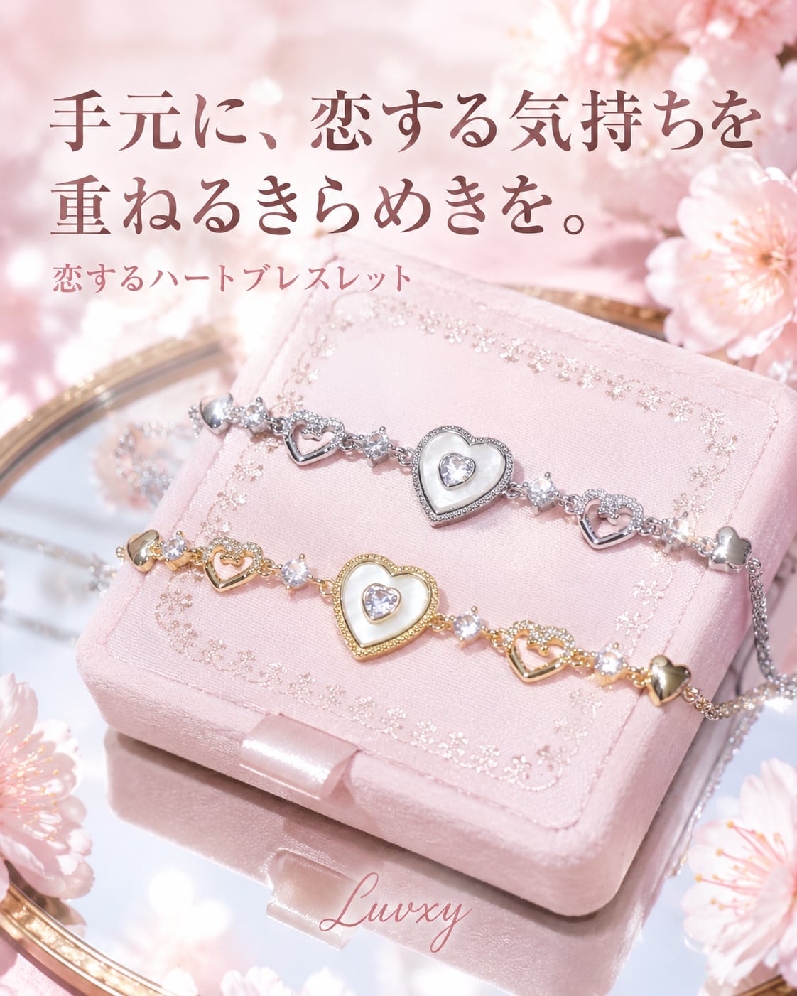 Heart in Heart|恋心を重ねるハートシェルブレスレット♥B61