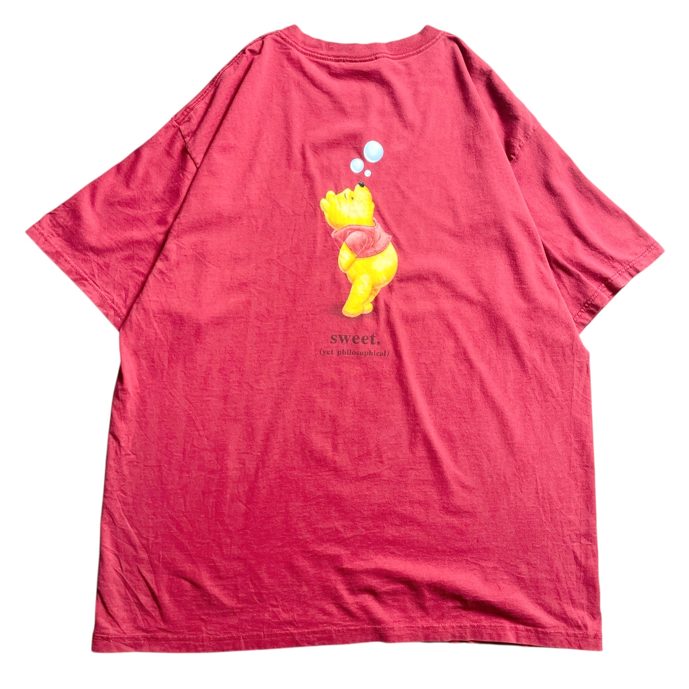 90s USA製 Pooh プーさん メッセージ vintage T-shirt