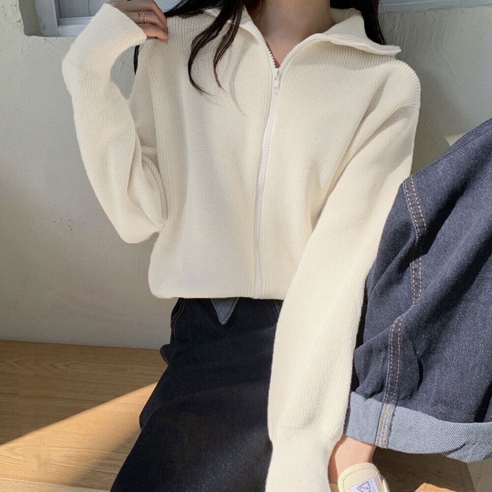 ジップアップ ブルゾン レディース 春秋冬 韓国 アウター トップス きれいめ 大人 かわいい おしゃれ ニット フェミニン 羽織り 大人可愛い 大人女子