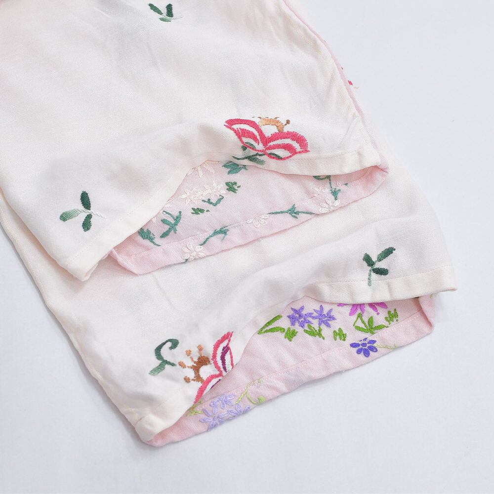 Remakeリメイク 再構築 パッチワーク&フラワー刺繍 デザイン ルーズ