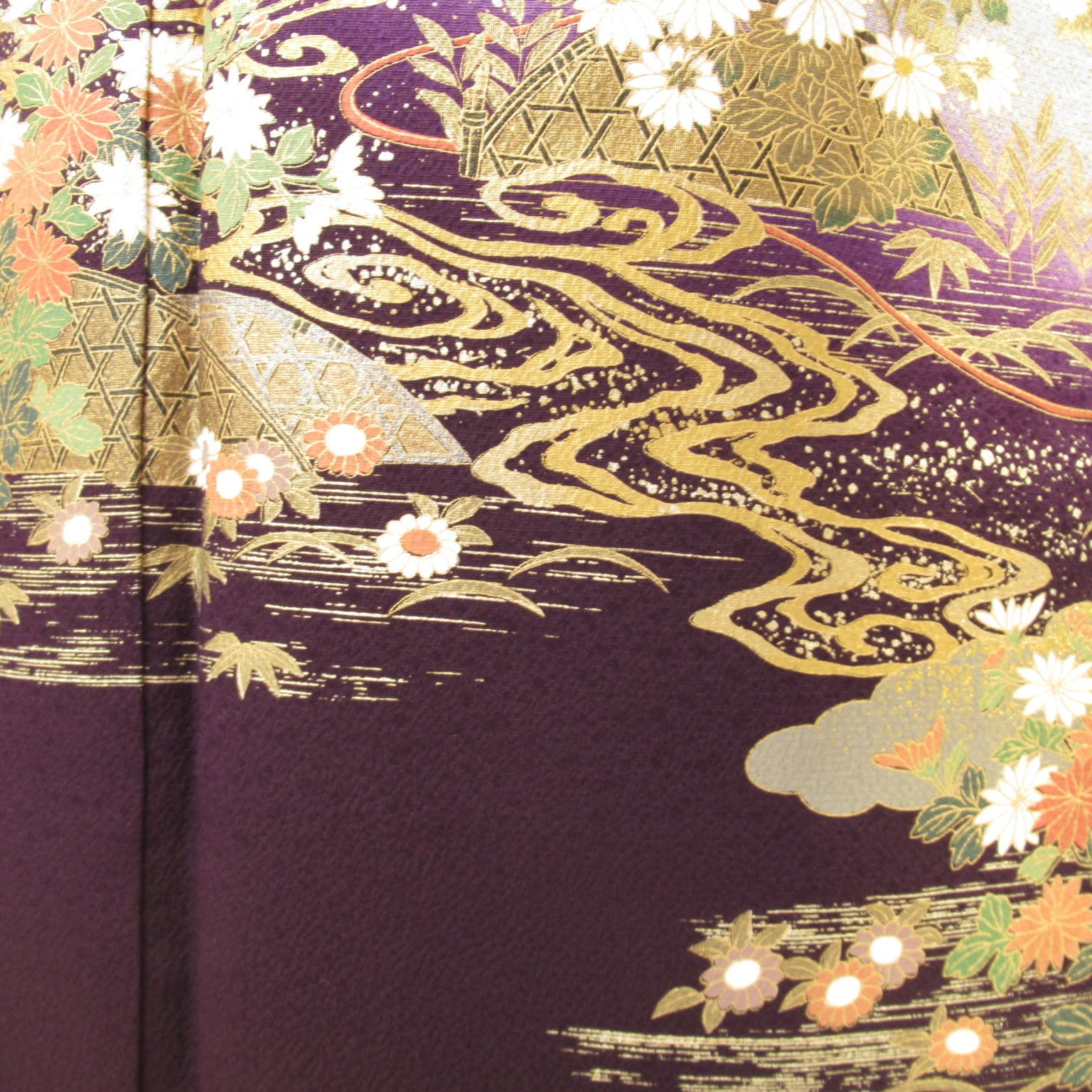 高身長 茄子紺訪問着1354 | リサイクル着物と着物ジャケットLa遇 Used