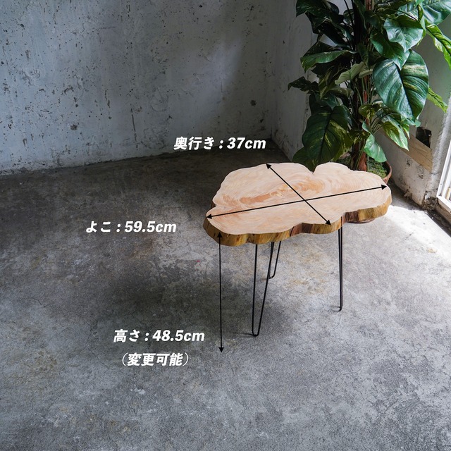 ラカンマキの輪切り一枚板 コーヒーテーブル （高さ・カラー変更無料）