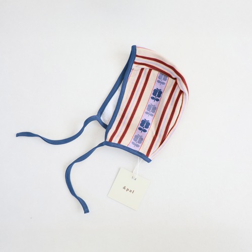 & pal / retro stripe bonnet / cream / 42-46cm,48-50cm