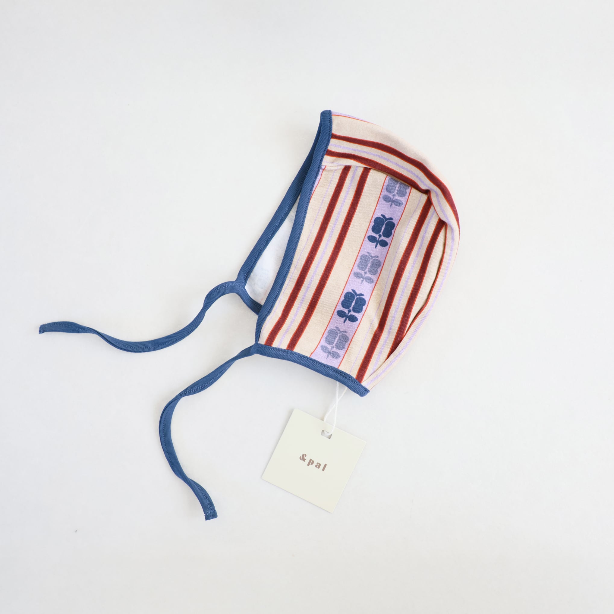 & pal / retro stripe bonnet / cream / 42-46cm,48-50cm