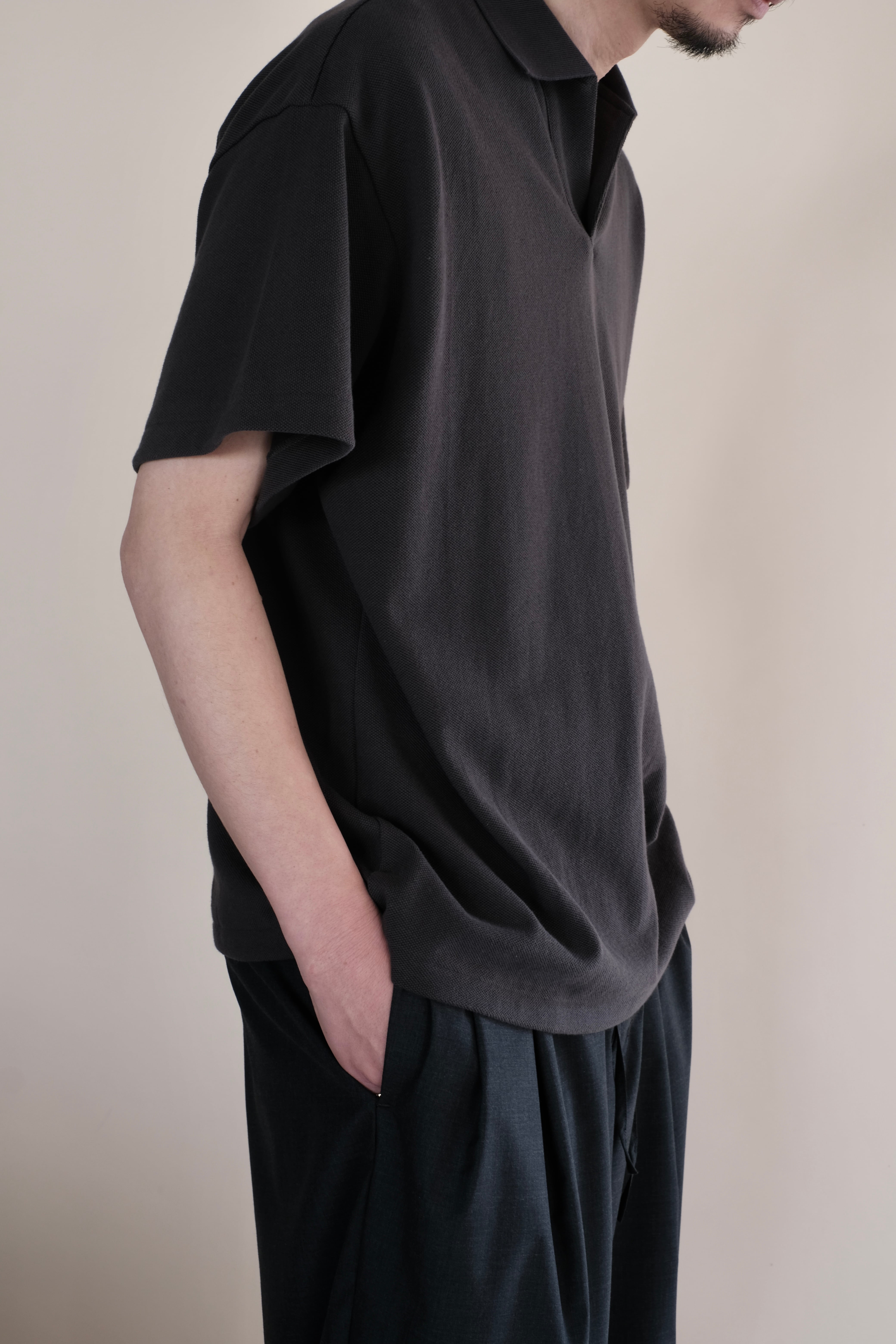 Graphpaper / Cotton Pique Jersey S/S Skipper Polo | LIVING