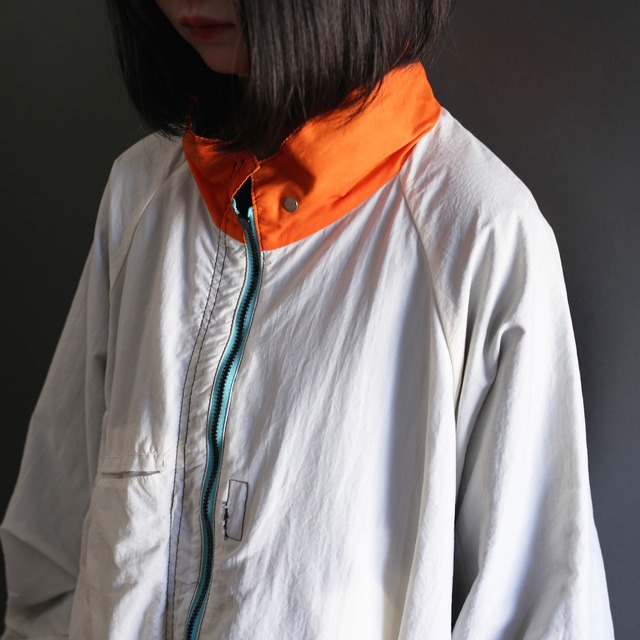 "CAMEL"  reversible loose silhouette zip-up blouson