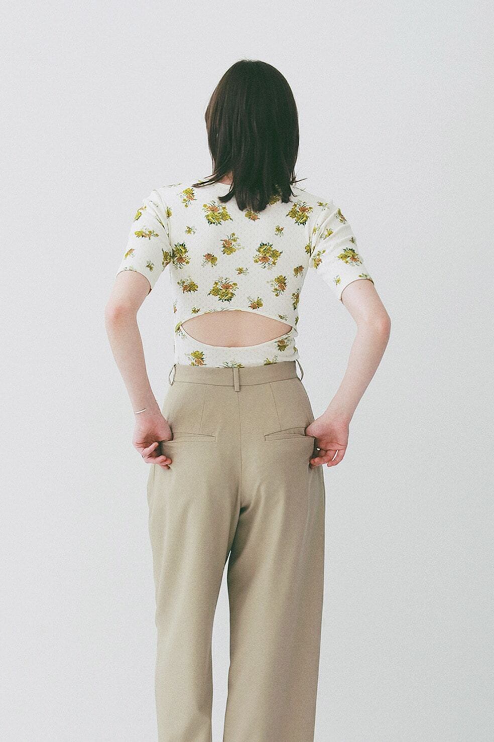 CLANE(クラネ) BACK OPEN FLOWER TOPS | サウスオレンジ｜メンズ