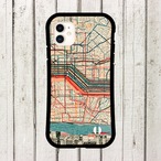 受注生産 iPhoneケース 赤い路線のヴィンテージ都市マップ｜マップアート UMAP052B