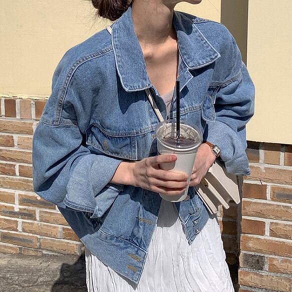 韓国風 ジャケット デニム アウター 2022年新作 レディーストップス 人気アイテム カジュアル