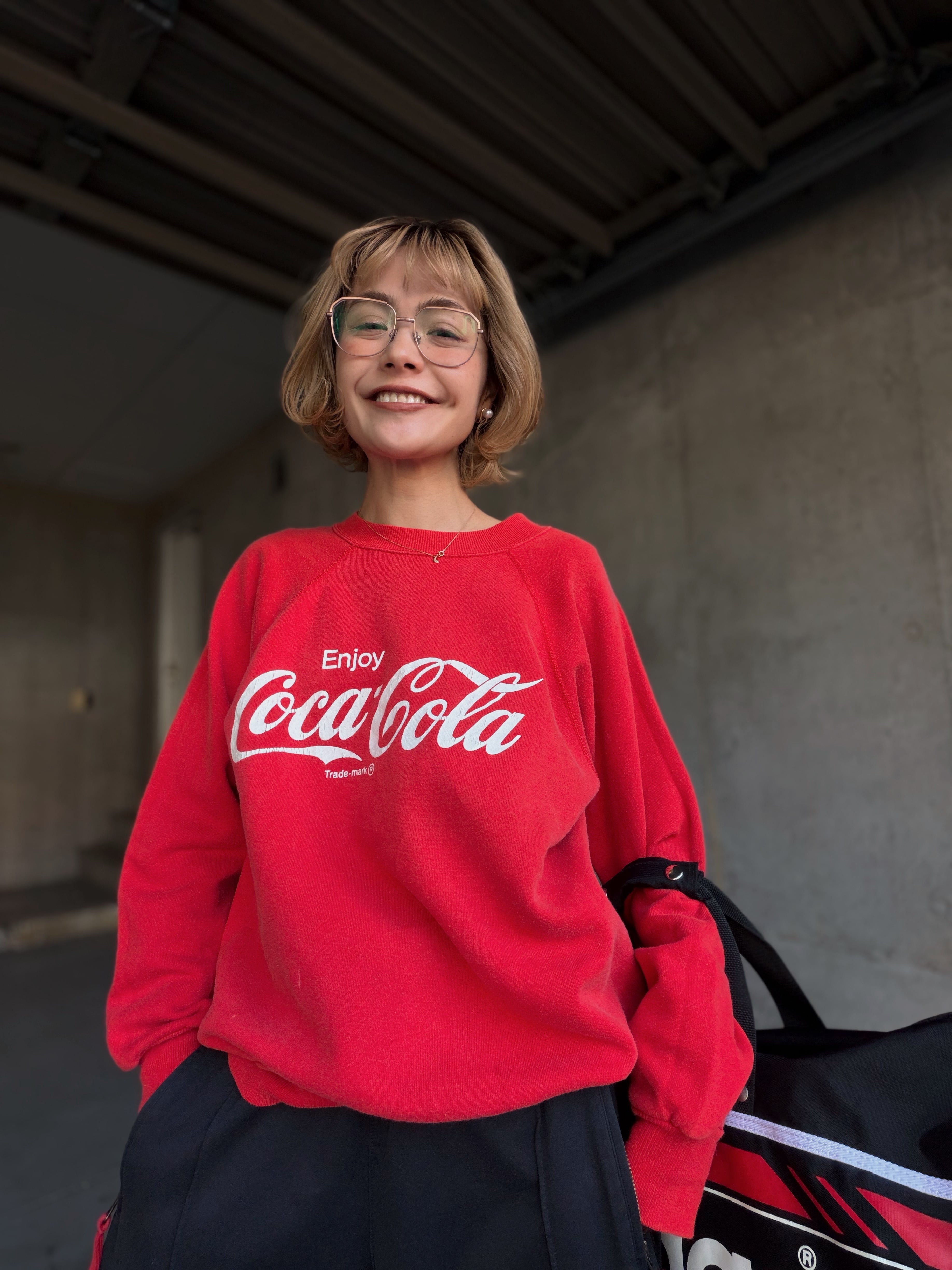CS2089) 70's–80's Coca-Cola raglan sweat made in USA | OVERLAP