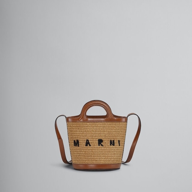 新入荷　在庫あり：MARNI【マルニ】ブラウン TROPICALIA BASKET BAG SMALL ( SCMP0056Q1P386000M50 )