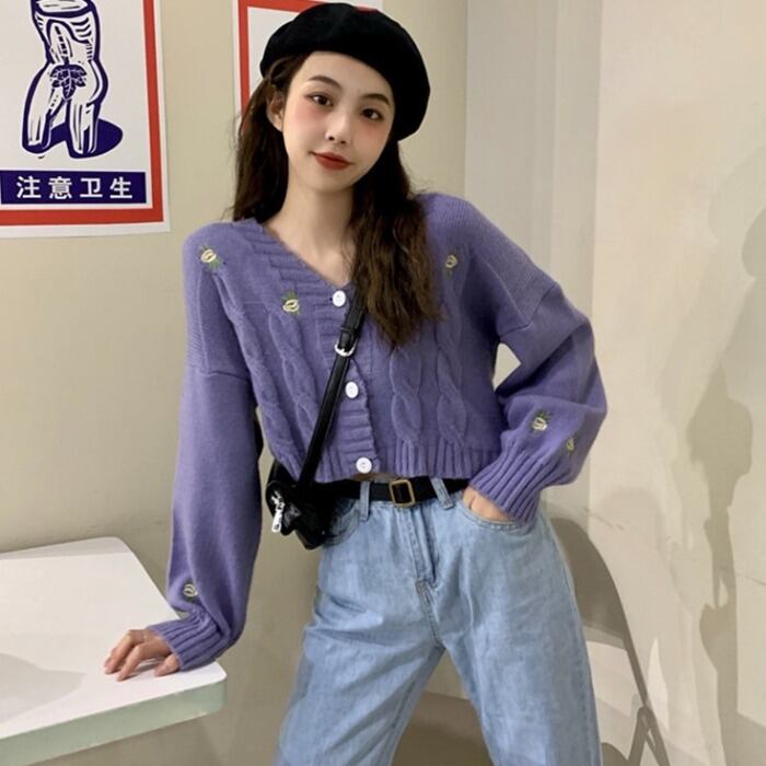 ゆったりとした通勤スタイル、洋風デザイン、薄手のVネック多用途長袖カーディガンジャケット、セーター、婦人服トレンド YY-ファッション93286914476