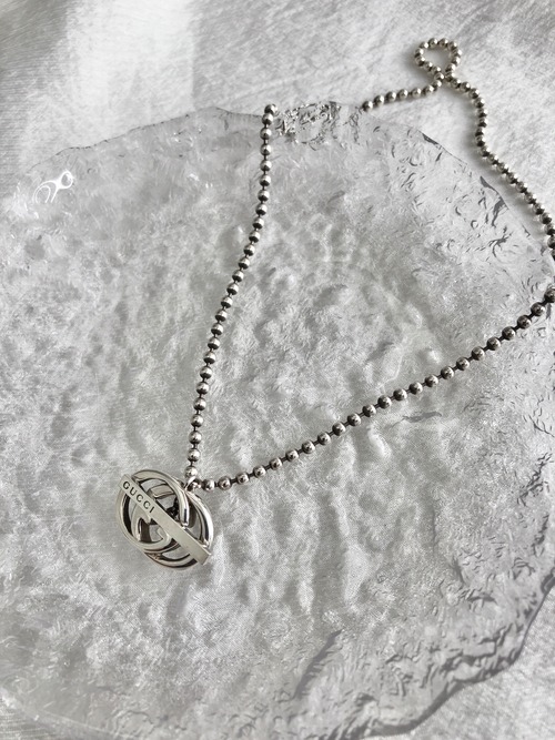 GUCCI グッチ ネックレス シルバー インターロッキング 925 ボールチェーン vintage ヴィンテージ オールド d8rjub