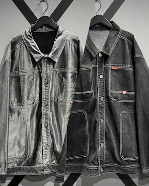【X VINTAGE】“ECKO COMPLEX”“Reversible”Loose Metallic Denim Jacket
