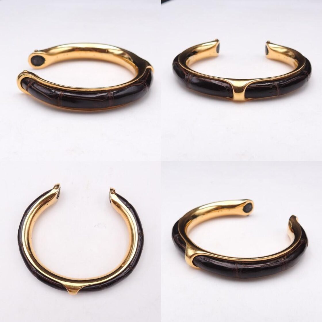 正規品】エルメス レザー バングル GP レザー ブラウン ゴールド | Pay ID 