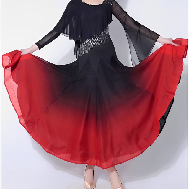 フローティング　シアースリーブ　グラデーションドレススカート　　ds0278