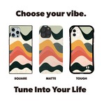 受注生産 iPhoneケース くすみカラーのレトロ波線抽象｜レトロウェーブ CURV001C
