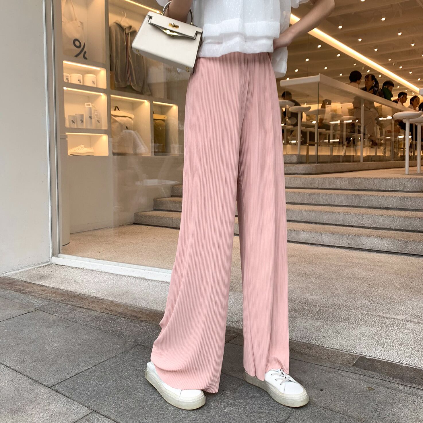 ハイウェストウェストカジュアルパンツ サマールーズ 夏物 6Du_Shop_Women76519063017