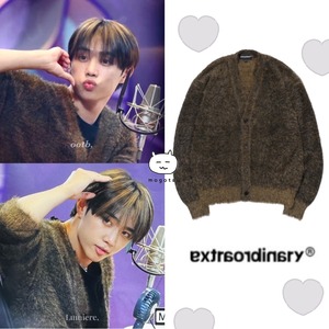 ★THE BOYZ ソヌ 着用!!【EXTRAORDINARY】BLENDED FUR CARDIGAN BROWN