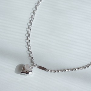ハートプレートチェーン シルバーネックレス Silver925