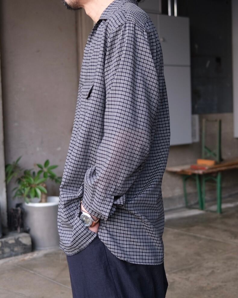 ULTERIOR “ SUPER LIGHT WOOL CHECK SKIPPER SHIRT” | Lapel online store