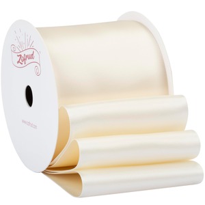 【特価処分】サテンリボン幅63mm x 9m巻 - 手芸、ラッピング、 花束、ウェディングに最適 (アイボリー)