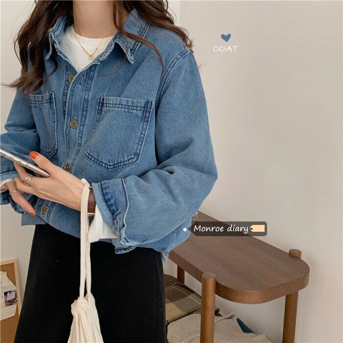 スタンダードシャツ オータムウィンターロングルーズジャケット レトロ 秋物 冬物 モンロー99065989674