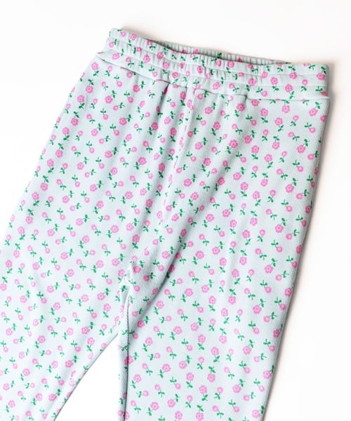 HOLIDAY】 super rib pants (flower / blue） | olaf