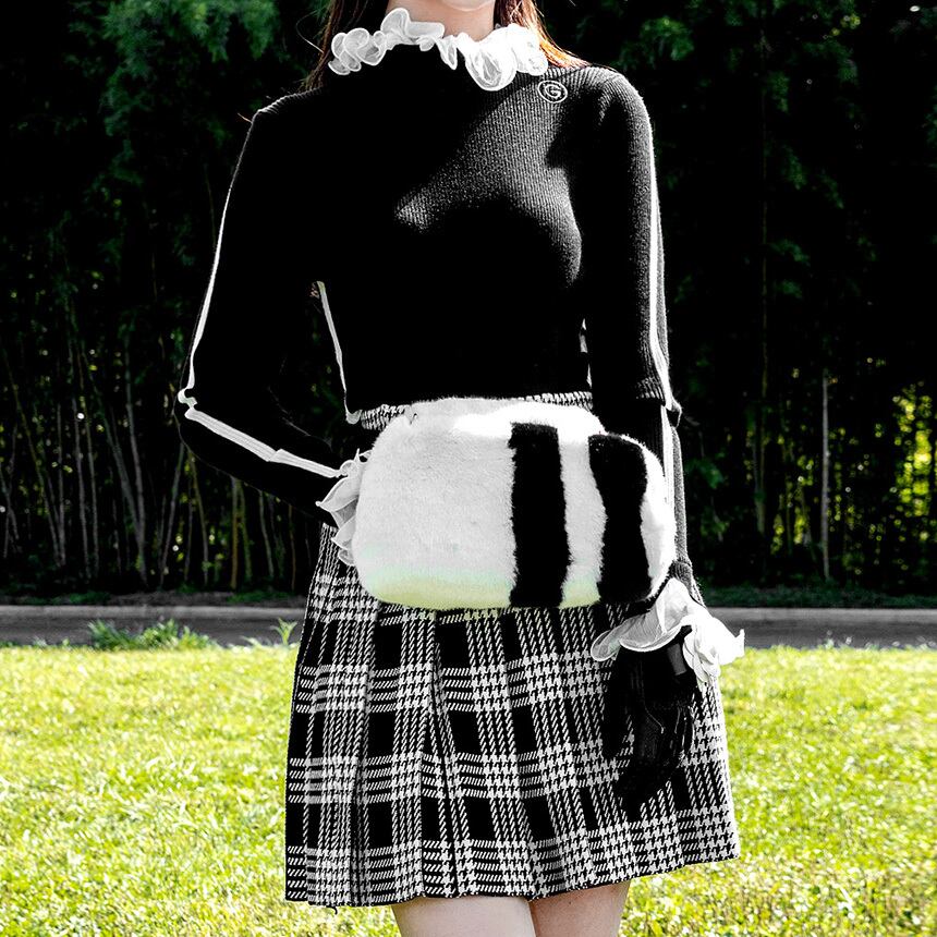 ダブルラインファーハンドウォーマーヒップポーチ