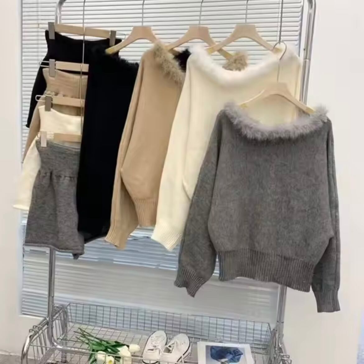 collar fur knit setup