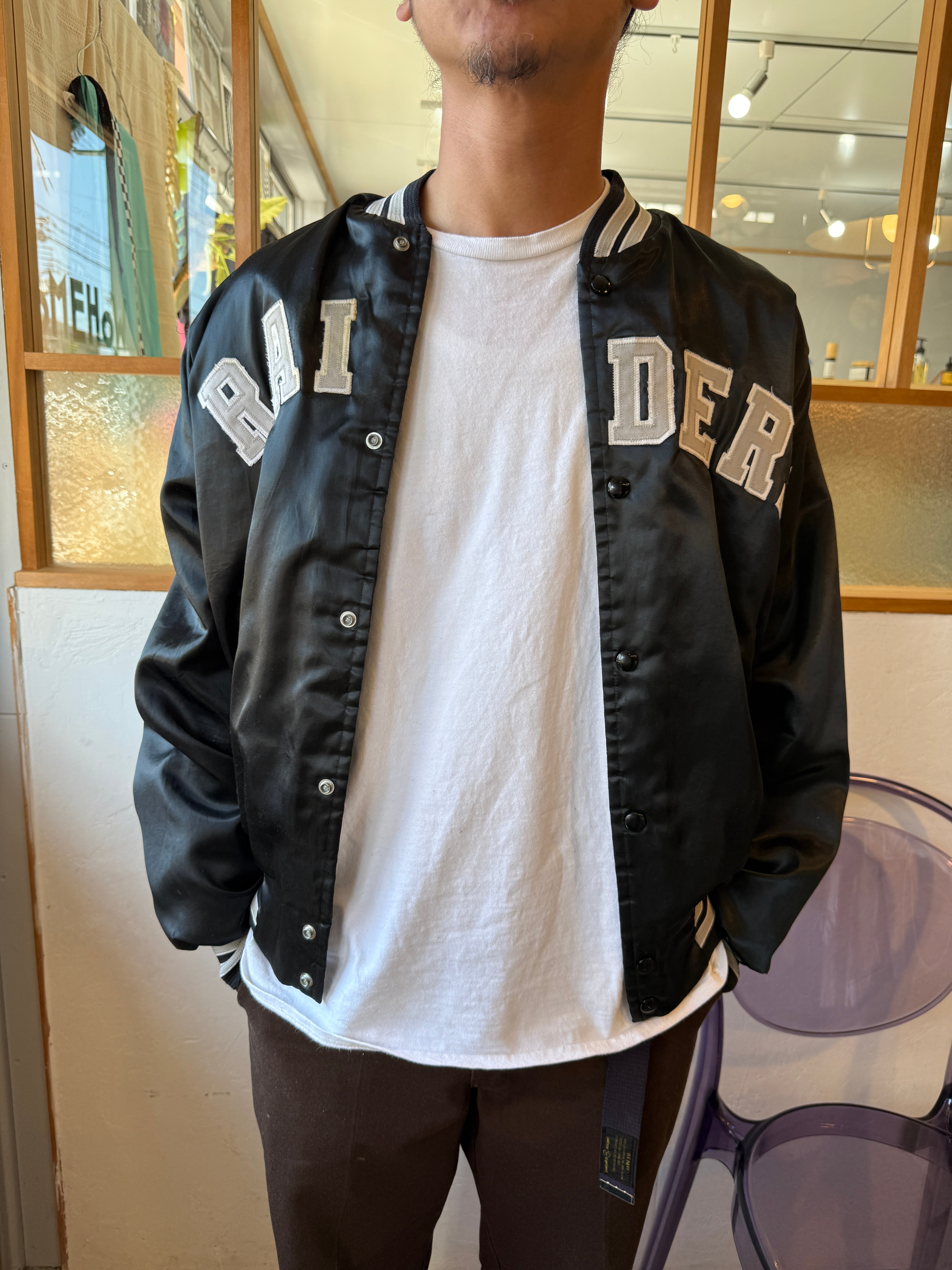 USA製 RAIDERS Chalk Line Nylon jacket 着画 レイダース | SOMEHOW