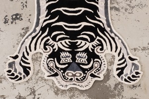 Tibetan Tiger Rug 《Sサイズ•シルク・オリジナル1•モノクロ237》チベタンタイガーラグ