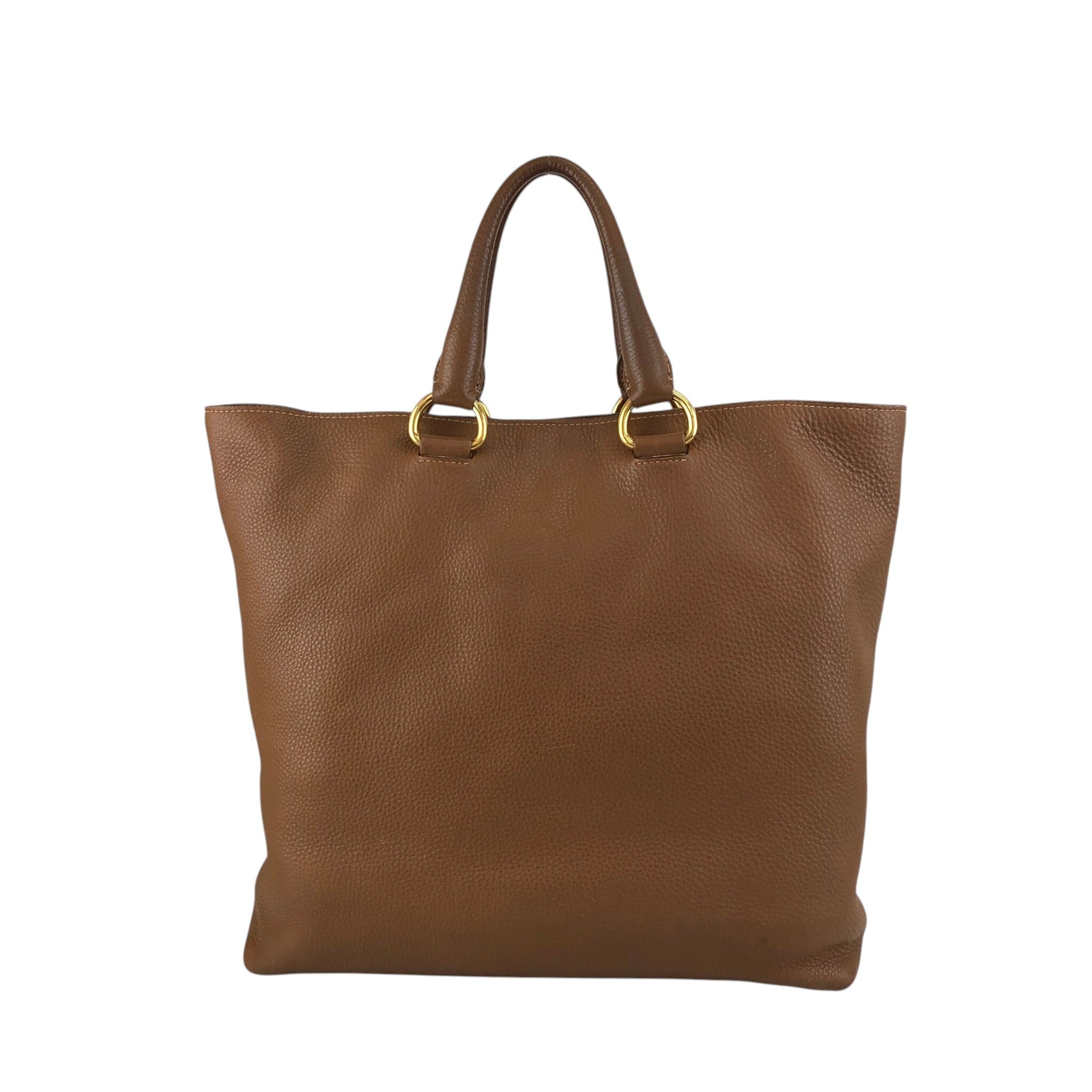 PRADA プラダ レザー 2WAY トートバッグ ブラウン PRADA プラダ トートバッグ ブラウン ロゴ レザー 2way vintage