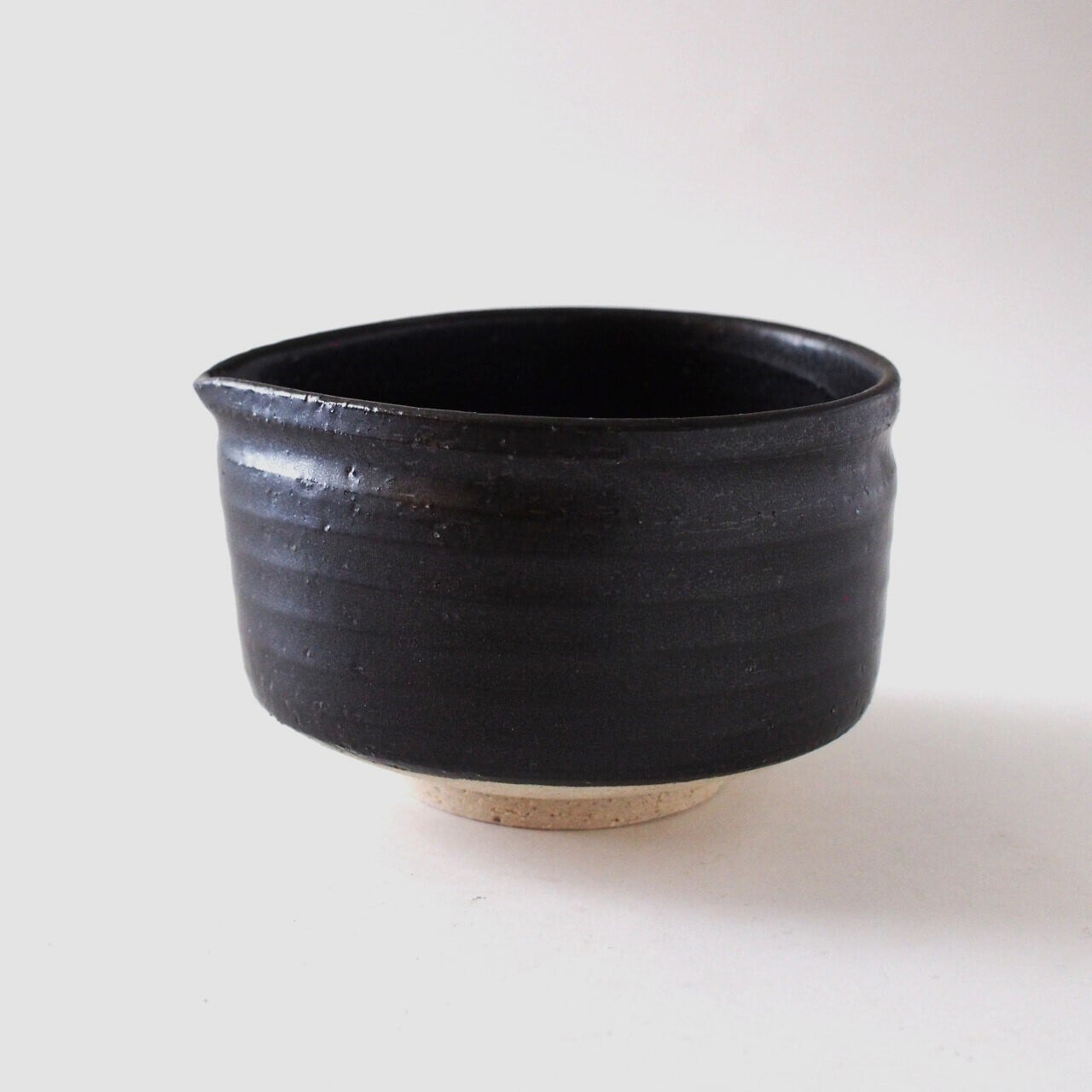 Black Katakuchi Matcha Bowl - Mino Ware (Made in Japan)