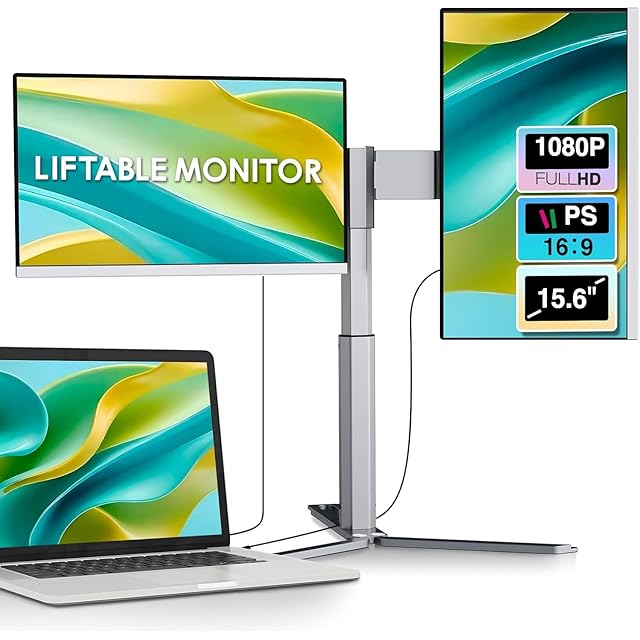 LivElect 15.6インチ デュアルモバイルモニター【360°回転モバイル