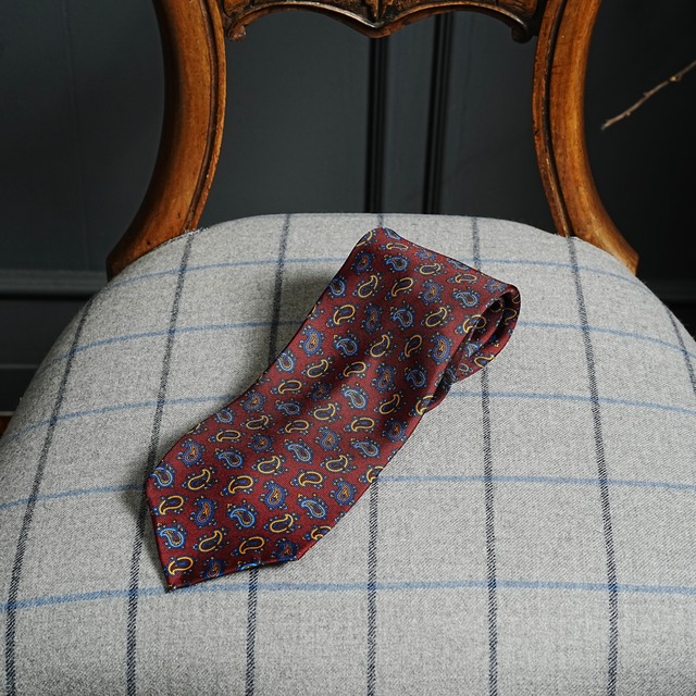 5-Fold Printed Silk Tie: Traditional Paisley
