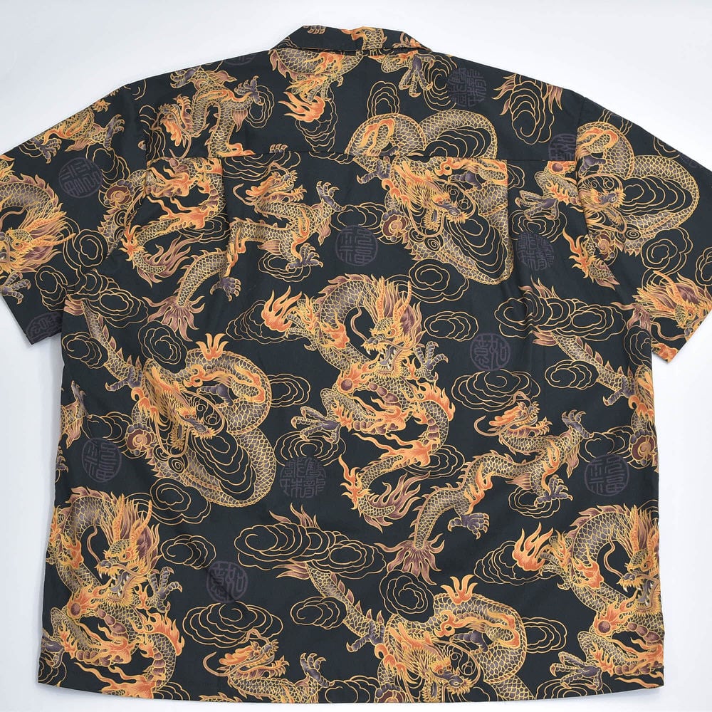 90～00s ハワイ製 Paradise Style パラダイススタイル 龍 和柄 アロハ